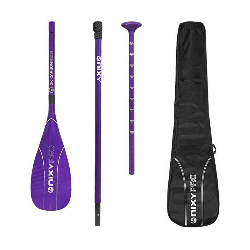 Load image into Gallery viewer, NIXY 3-Piece Adjustable 100% 3K Color Carbon Fiber SUP Pro Paddle

