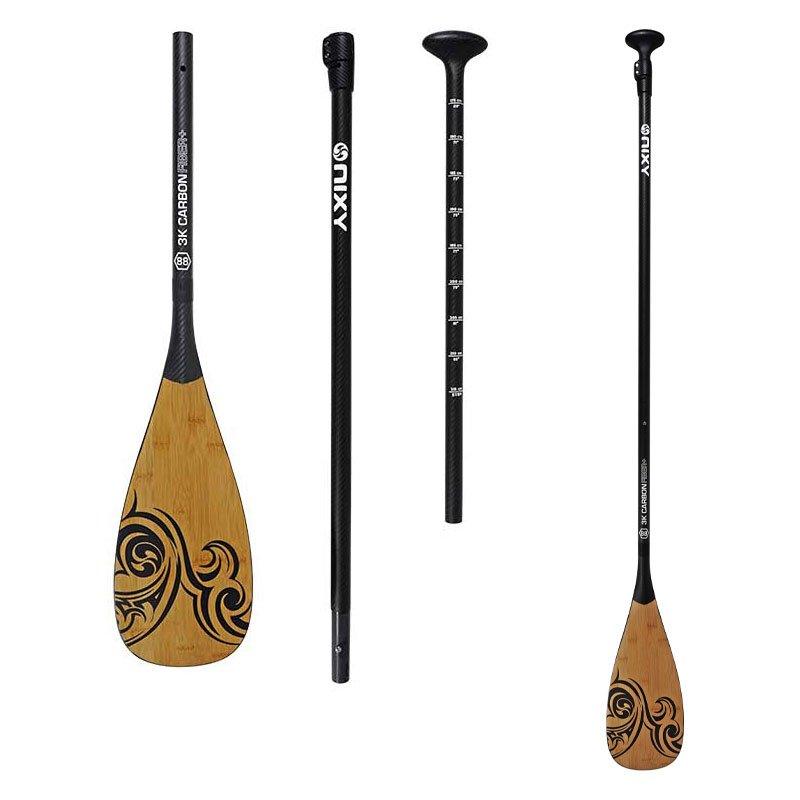 Load image into Gallery viewer, NIXY 3-Piece Adjustable 100% Carbon Fiber SUP Pro Paddle with Bamboo
