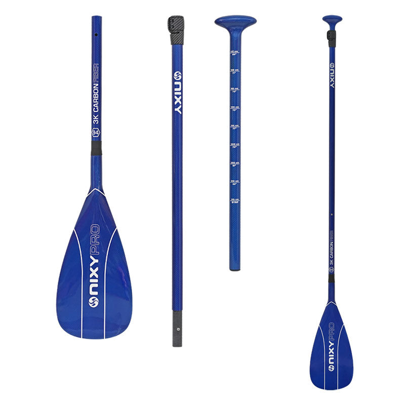 Load image into Gallery viewer, NIXY 3-Piece Adjustable 100% 3K Color Carbon Fiber SUP Pro Paddle
