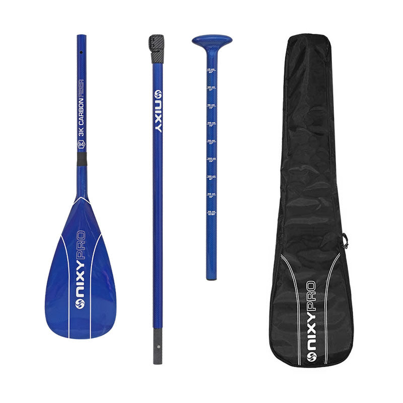 Load image into Gallery viewer, NIXY 3-Piece Adjustable 100% 3K Color Carbon Fiber SUP Pro Paddle
