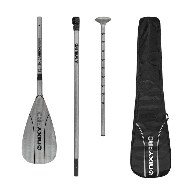 Load image into Gallery viewer, NIXY 3-Piece Adjustable 100% 3K Color Carbon Fiber SUP Pro Paddle
