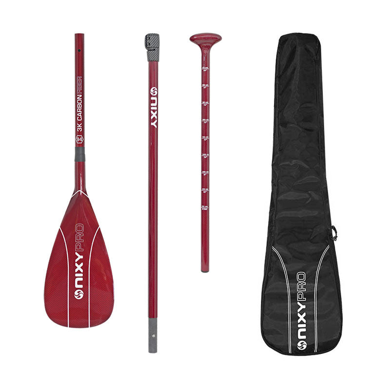 Load image into Gallery viewer, NIXY 3-Piece Adjustable 100% 3K Color Carbon Fiber SUP Pro Paddle
