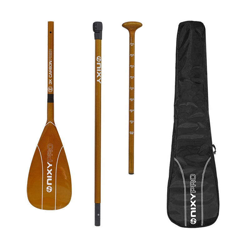 Load image into Gallery viewer, NIXY 3-Piece Adjustable 100% 3K Color Carbon Fiber SUP Pro Paddle
