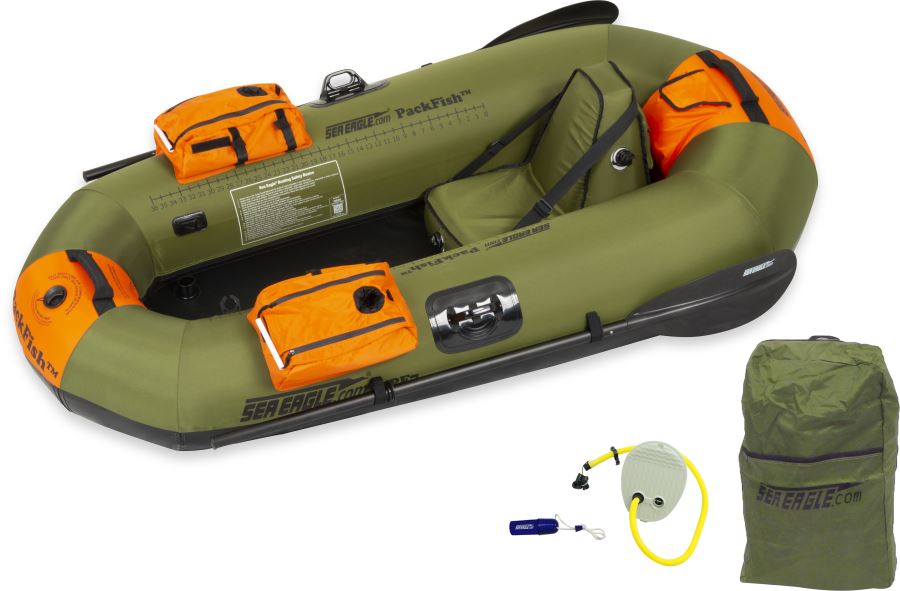 Sea Eagle PackFish7™ Inflatable Fishing Boat - Ultra-Light, Dry & Back ...