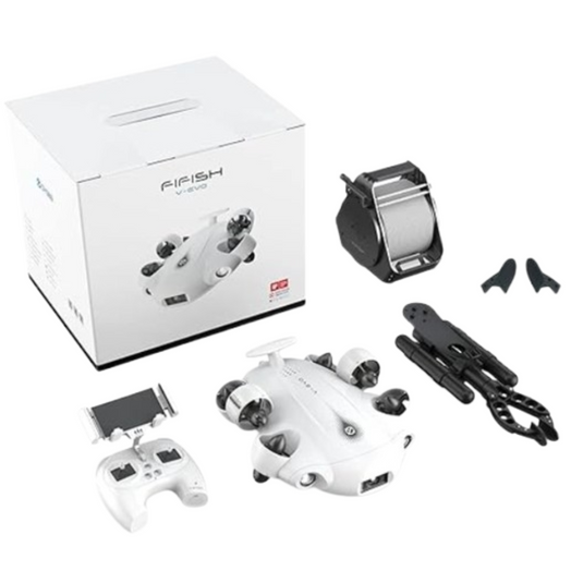 QYSEA Fifish V-EVO ARM 4K Underwater Drone Kit – Intelligent Tracking, Cinematic Control & Precision Grasping Power