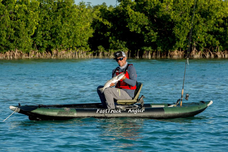 Load image into Gallery viewer, Sea Eagle Green Swivel Seat Fishing Rig w/ Scotty® Rod Holders
