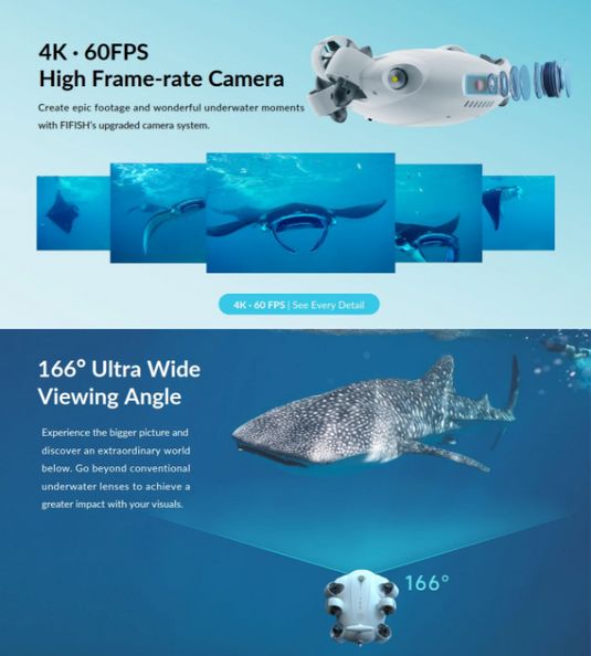 QYSEA FIFISH V-EVO 4K60 Underwater Drone with AI Tracking & VR Control – Ultra-HD Cinematic Capture Below the Surface