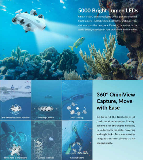 Load image into Gallery viewer, QYSEA Fifish V-EVO ARM 4K Underwater Drone Kit – Intelligent Tracking, Cinematic Control &amp; Precision Grasping Power
