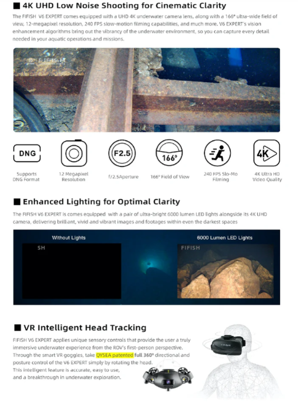 Load image into Gallery viewer, QYSEA FIFISH V6 Expert M100 Underwater Drone – Immersive 4K Vision &amp; Precision Navigation for Serious Marine Work
