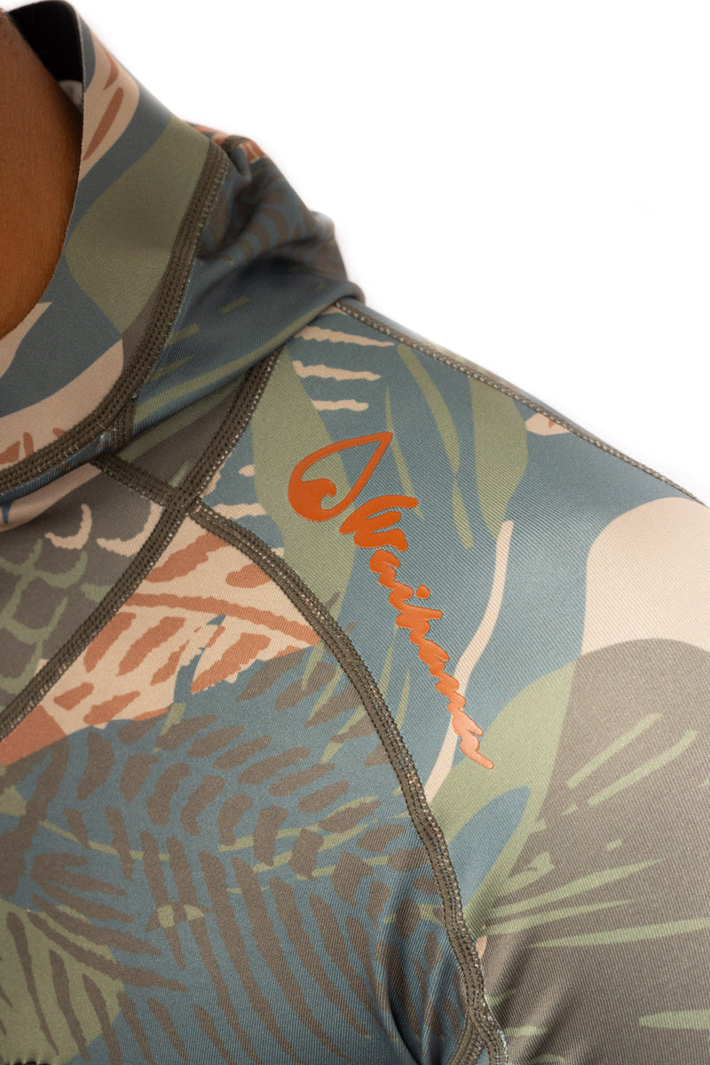 Load image into Gallery viewer, Hawaiian Brushstroke Hooded Spearfishing Rashguard
