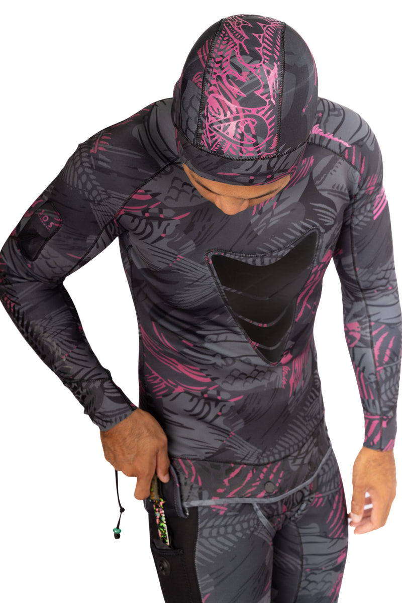 Load image into Gallery viewer, Men’s Pink Fishbone Spearfishing 1.5mm Wetsuit
