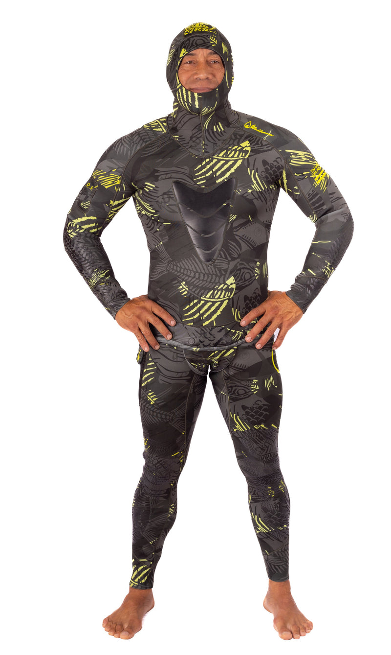 Load image into Gallery viewer, Men’s Lime Fishbone Spearfishing 3.5mm Wetsuit
