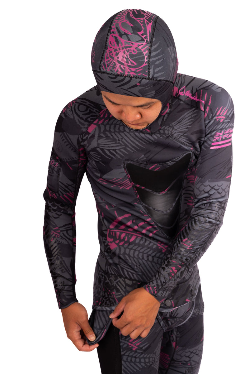 Load image into Gallery viewer, Men’s Pink Fishbone Spearfishing 1.5mm Wetsuit
