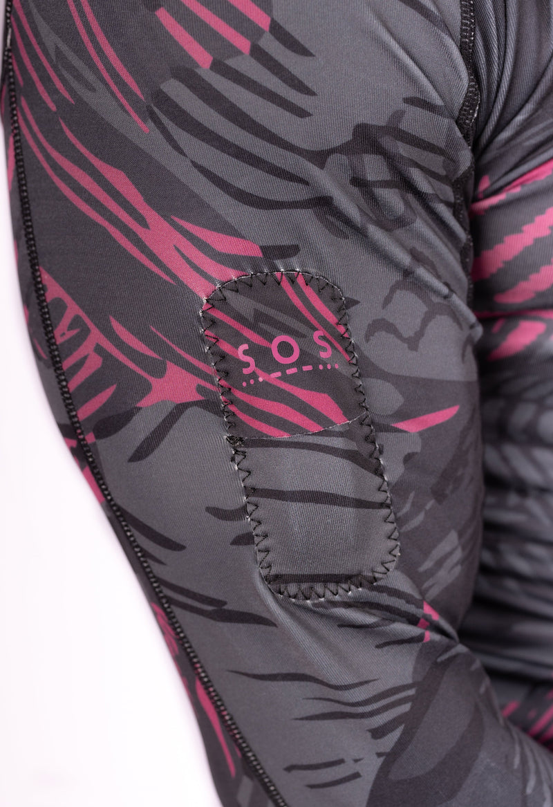Load image into Gallery viewer, Pink Fishbone Hooded Spearfishing Rashguard
