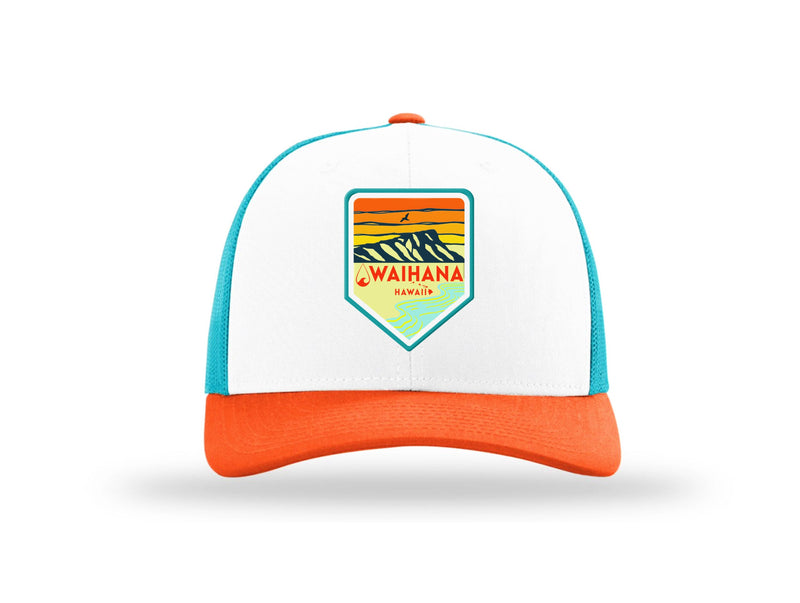 Load image into Gallery viewer, Orange Diamond Head Trucker

