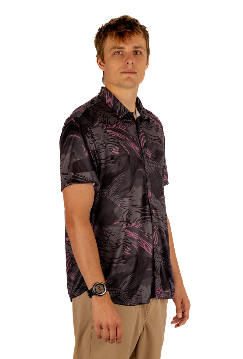 Load image into Gallery viewer, Unisex Pink Fishbone Aloha Shirt
